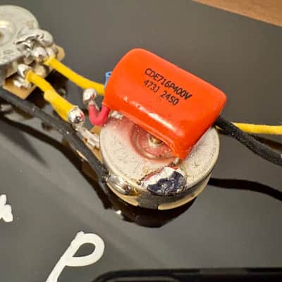 Fender Precision Bass (Standard P-Bass) wiring harness with 0.047uF Sprague Orange Drop Capacitor image 2
