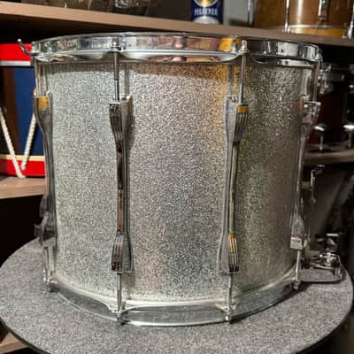 Ludwig Marching Snare Drum In Silver Sparkle image 2