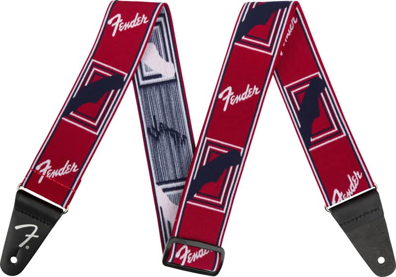 Fender Weighless Monogrammed Strap Red/White/Blue 2" image 1