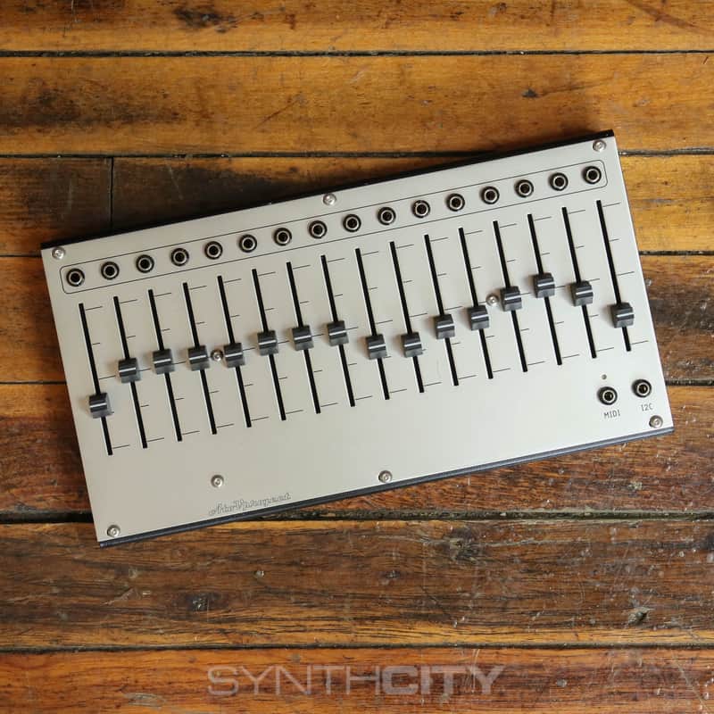 AtoV Project 16n Faderbank i2C, MIDI & CV Controller Eurorack Black image 1