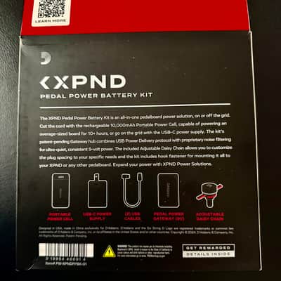 D'Addario PEDAL POWER BATTERY KIT  - Black. NEW image 2