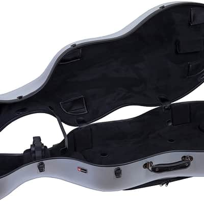 Crossrock 4/4 Full Size Cello Case Poly Carbon Composite Hardshell with Backpack & Wheel in Silver image 3