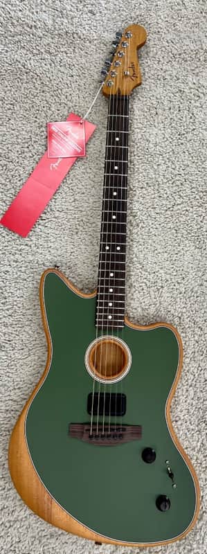 Mint Fender Acoustasonic Player Jazzmaster Acoustic Electric Guitar - Antique Olive