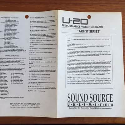 Sound Source Unlimited Roland U-20 Artist Series Sound Card image 4