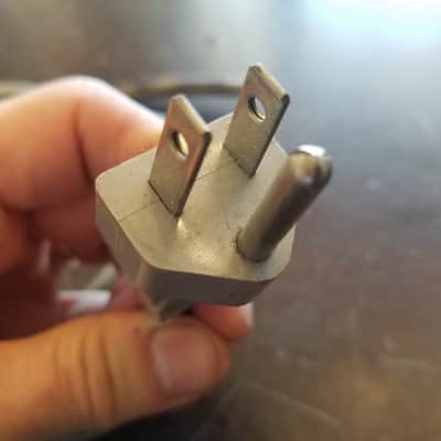Kawasaki one (1) 117V Grounded Power Cord Electric Cable cut Japan Vintage non-polarized grey 1940s-1960s image 5