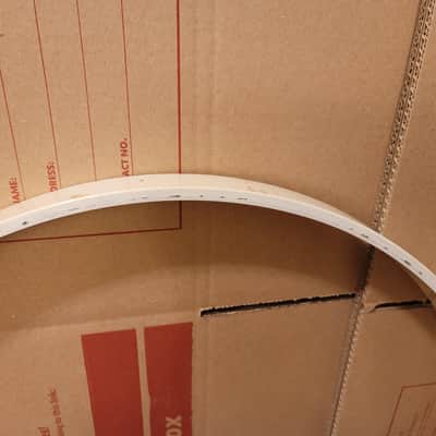 Vintage Tama Superstar 22" Piano White bass drum hoop, pair image 6
