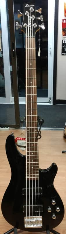 Schecter Omen-5 Active 5-String Bass Gloss Black image 1