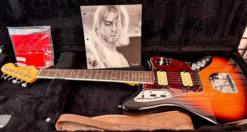 Fender Kurt Cobain Jaguar Electric, 3 Tone Sunburst with Case - Pre Owned