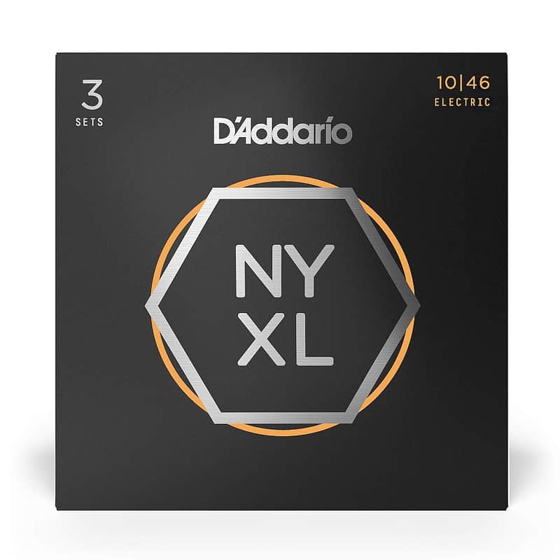 D'Addario NYXL Nickel Wound Electric Guitar Strings 3 Pack (.010 - .046) image 1