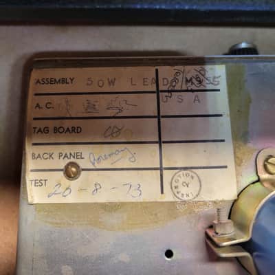 1973 Marshall JMP50 Model 1987 50 Watt Head - Recently Serviced image 12