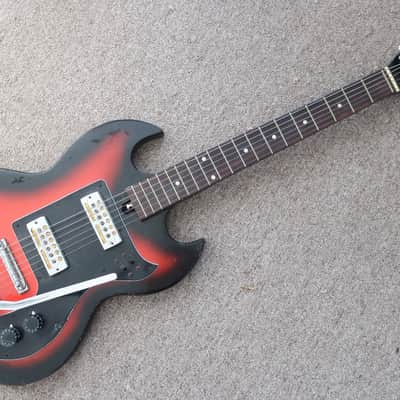 Vintage 1970s MIJ Teisco Lyle Encore SG Loaded W/ 2 PU Rye Cooder Gold Foil Goldfoil Pick Ups Wine Red Well Made Matsumoko Small Body Lo Fi Cool Low Intonation Plays Well image 1