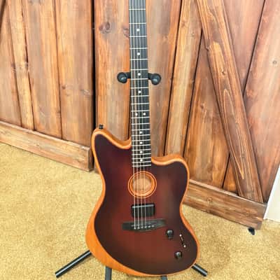 Fender American Acoustasonic Jazzmaster All-Mahogany 2022 - Present - Bourbon Burst image 5