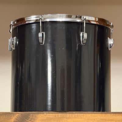1970's Ludwig 16" Black Cortex 3-Ply Concert Tom 14x16 image 9