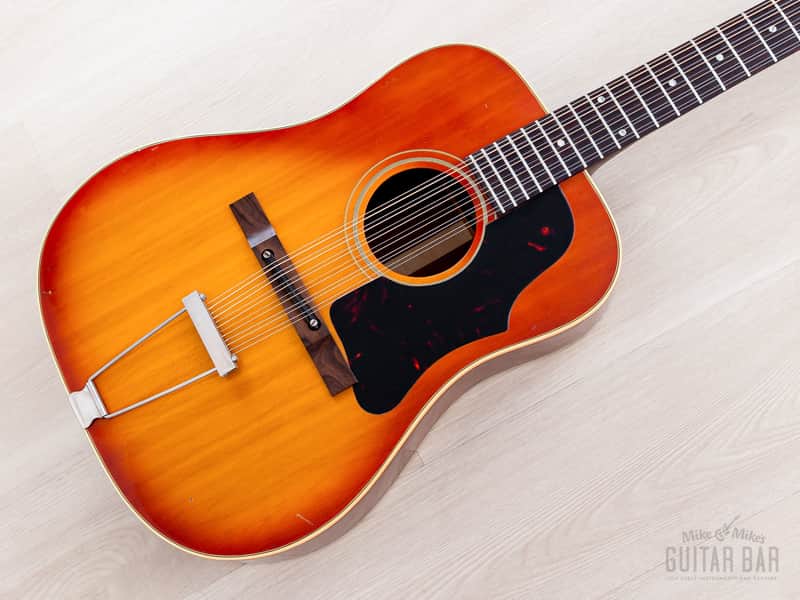 1966 GIbson B-45-12 Vintage Dreadnought 12-String Acoustic Guitar Cherry Sunburst w/ Case image 1