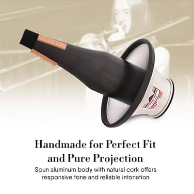 Denis Wick Straight Mute for Bass Trombone or Tenor Horn, 5509 - Hand-Spun Aluminum Mute with Natural Cork, Brilliant Tone, Intonation & Tight-Bell Fit for Practice or Performance image 6