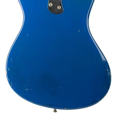 1966 Mosrite Ventures Mark V Guitar Pacific Blue w/Original White Leather Strap #B1039 image 4