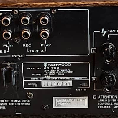 Kenwood Kenwood KR-750 vintage AM/FM stereo receiver 80s  - Metal walnut image 8