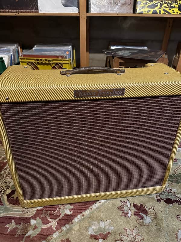 Brian Setzer's Evil Twin! Fender Twin 5D8-A Narrow Panel 25-Watt 2x12" Guitar Combo 1955 - Tweed image 1
