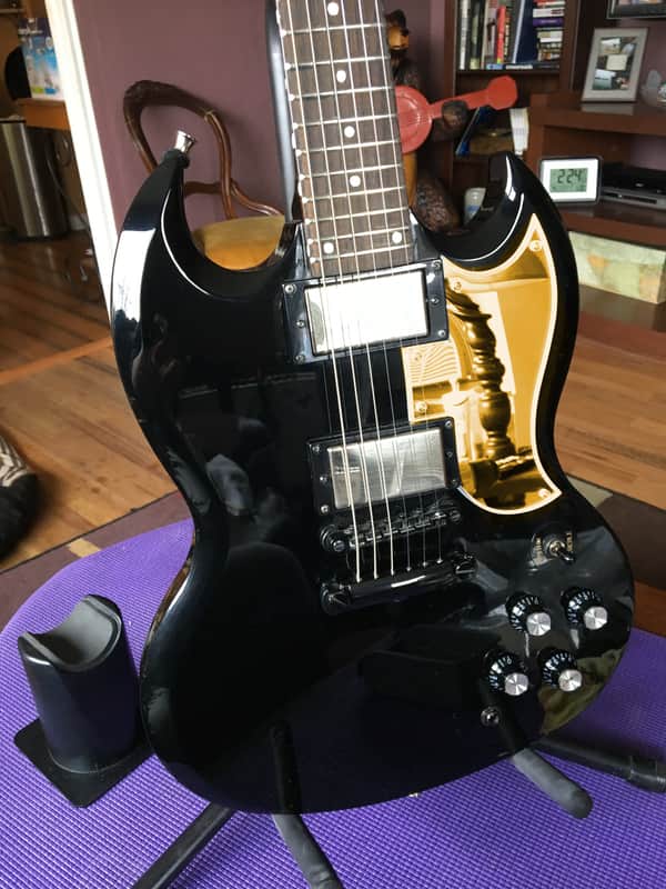 WD Music Epiphone G400 G-400 SG Pickguard Half Face Gold Mirror Made in USA 2018 Gold Mirror image 1
