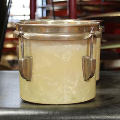 1940's Ludwig WFL Bongos in White Marine Pearl image 4