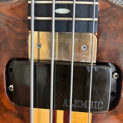 Alembic 20th Anniversary AM 4 string Bass guitar Omega Burl Walnut image 18