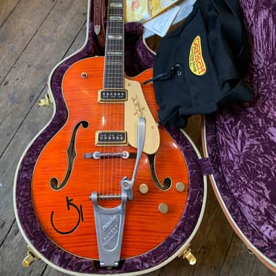 2017 Gretsch USA Custom Shop G6120WCST in Orange with orig. hard shell case and case candy image 17