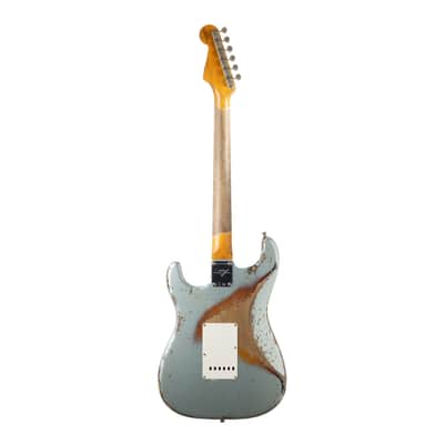 Used Fender Custom Shop 1965 Stratocaster Relic - Firemist Silver on 3-Color Sunburst image 4