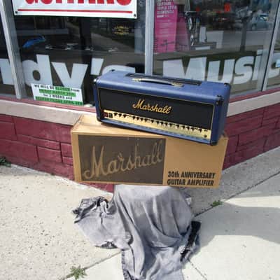 Marshall 1962-1992 30th 6100LE Anniversary BLUE 100 watt FULL Stack near Mint w/ original shipping image 7