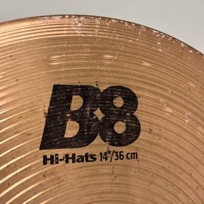 Sabian 14" B8 Hi-Hat Cymbals (Pair) 1990 - 2010 - Natural image 2