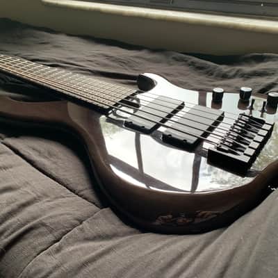 Muckelroy HMC 6 String Custom 2020 - Gloss black body and satin neck, lightweight, neck through image 4