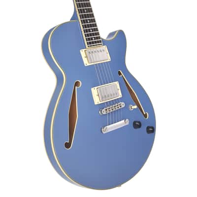 D'Angelico DAESSTSLBSNS EXCEL SS TOUR Single Cutaway Semi-Hollow Body 3 Piece Maple/Walnut/Maple Neck 6-String Electric Guitar w/Gig Bag image 2