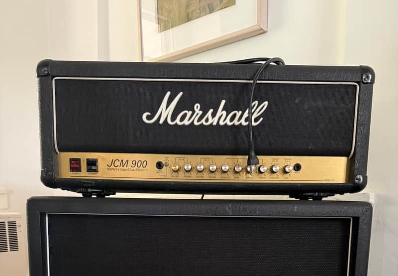 Marshall JCM 900 Model 4100 Hi Gain Dual Reverb 2-Channel 100-Watt Guitar Amp Head 1990 - 1999 - White image 1