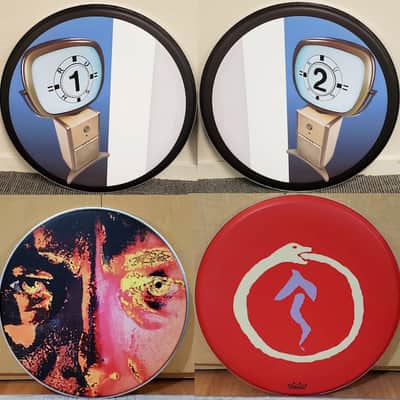 Rush / Neil Peart Set of TWELVE 18" Drumheads, Display image 4