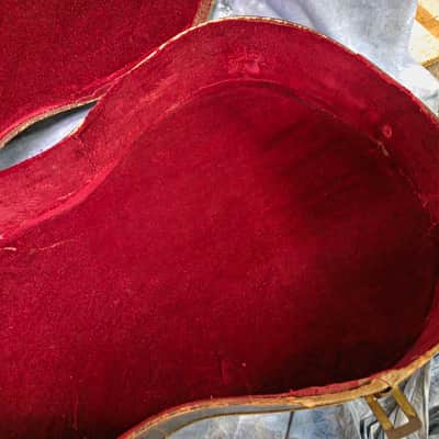 Vintage RARE 1958 to 1962 Gibson Brown Faux Alligator Burgandy Interior ES 335 330 Soft Shell Electric Guitar Case image 12