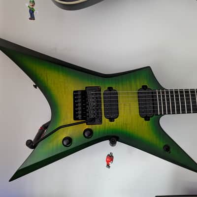 Solar Guitars X1.7FRLB – Flame Lime Burst Matte 2025 - Lime Burst Matte image 4
