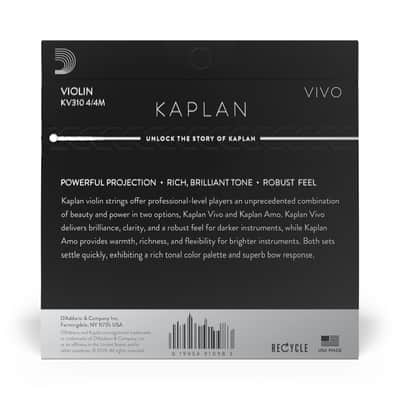 D'Addario KV310 4/4M Kaplan Vivo 4/4 Violin Strings - Medium 2014 - 2020 - Standard image 2