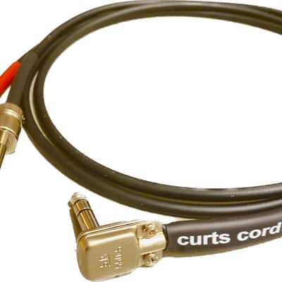 Mogami Curts Cords Mogami 2319 Stereo Y Cable 3' TRS Pancake Square Plug to (2) Straight compact TS plugs image 2