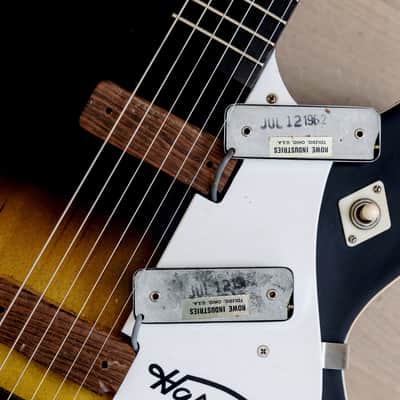 1963 Harmony Rocket H54 Vintage Electric Guitar Sunburst w/ DeArmond Gold Foils image 19