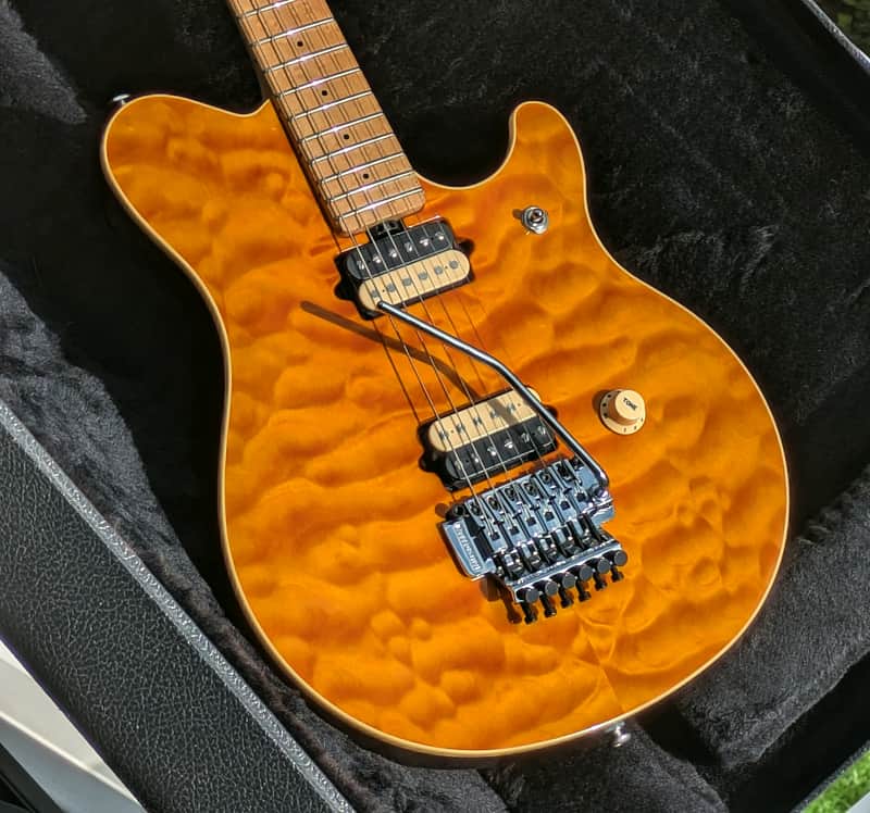 1993 Ernie Ball Music Man Edward Van Halen Signature - Amber Quilt Top / Byrds Eye Maple Neck image 1