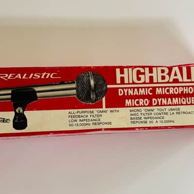 Vintage Realistic Highball-2 Dynamic Microphone 33-985D Wired Mic w/ Box image 3
