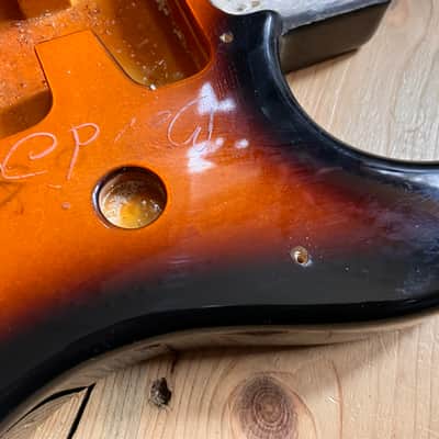 Fender Stratocaster Electric Guitar Body Mexico Strat Sunburst 1998 image 8
