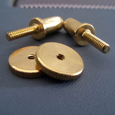 Gibson soft brass thumbwheels and posts adapters for ABR-1 bridge MK3 Les Paul Royal Mount 2026 - Gold image 2