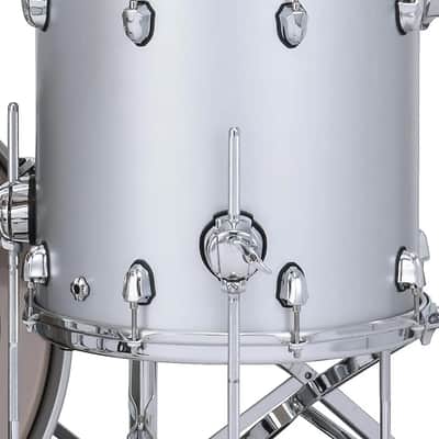 Mapex Saturn Evolution 18x16" Iridium Silver Lacquer w/Chrome Hardware Floor Tom w/Legs Maple-Walnut | NEW | Authorized Dealer image 2