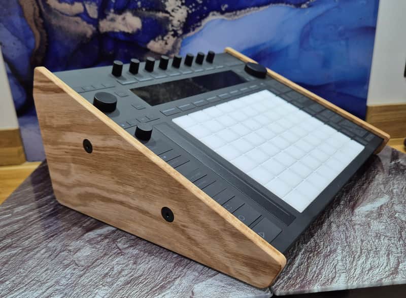 Ableton Push 3 Stand – Solid Oak Wood Synth Stand – 25° Angled Desktop Stand – Handmade Studio Gear Accessory image 1