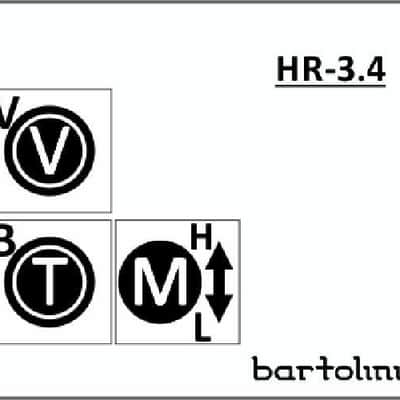 Bartolini HR-3.4 Pre-Wired 3 Band EQ Stacked  Vol, Stacked Treb / Bass, 2 Freq Push/Pull Mid image 3
