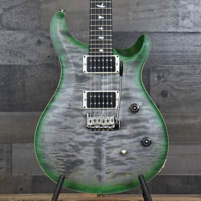 PRS Wood Library CE-24 Satin Quilt Top - Faded Gray Black Green Burst with Gigbag image 1