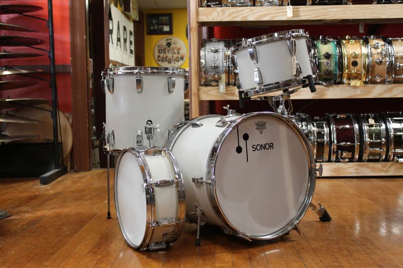 1970s Sonor Swinger Outfit in White 14x18 8x12 14x14 5x14 image 1