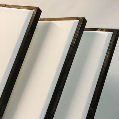 Acoustic Panels (SET OF 3) White & Walnut Framed (4ft x 2ft) and (2ft x 2ft) image 3