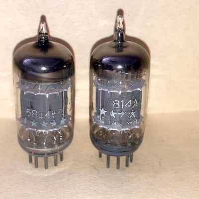 GE 5814A 12AU7 ECC82 5 Star Triple Mica Tubes, Matched Pair, NOS Testing image 1