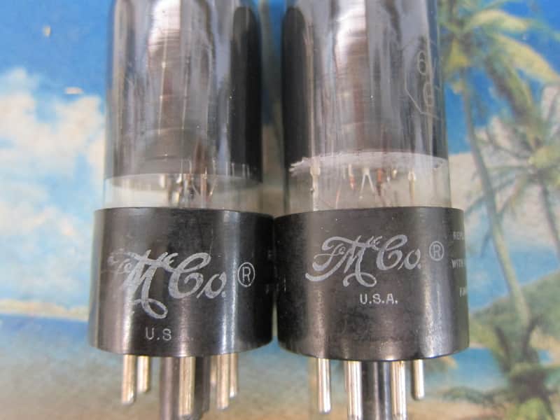 Pr Fomoco/GE 6V6GT Vintage Power Tubes, 1950s, USA,Dark Glass, Test Strong/Balanced, Ex Sound image 1